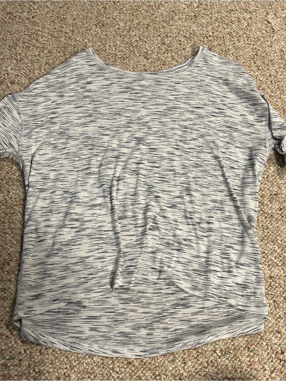 lululemon athletica Short Sleeve Heathered Top - Light Gray & Navy